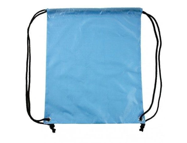 Rugzak Gymtas Sporttasje rug zak gym tas onbedrukt tasjes licht blauw backpack light blue Cityplotter Zaandam