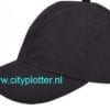 Pet zwart cap black om te bedrukken turned brushed caps zwart met bronse clip sluiting en versteviging Cityplotter Zaandam