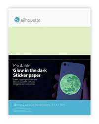 Silhouette Printable Glow in the Dark sticker paper MEDIA-GLTD-ADH 814792019009