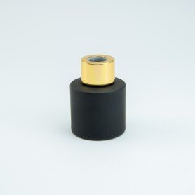 parfumflesje-cylinder-zwart-met-gouden-schroefdop-50-ml cityplotter