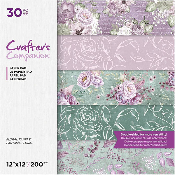 Crafter's Companion FLORAL FANTASY 12x12 Inch PAPER PAD (CC-PAD12-FFAN-30)
