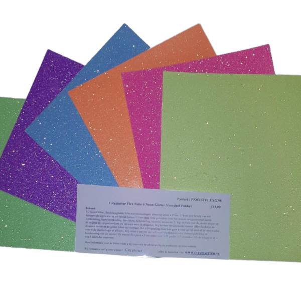 Flex Neon Glitter 6 vellen