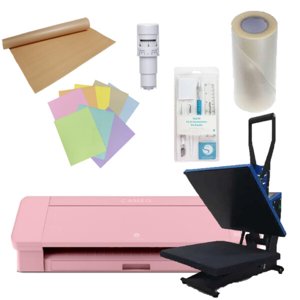 Silhouette Cameo 4 PINK Roze + Calortrans Pers Heavy Duty Magnetic Pro TOTAAL VOORDEEL PAKKET