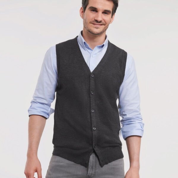 Men's V-Neck Sleeveless Knitted Cardigan