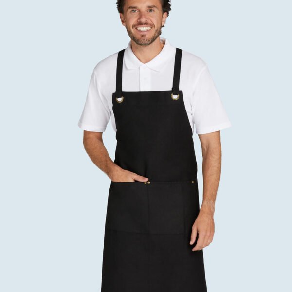 PROVENCE - Crossover Eyelets Bib Apron with Pocket