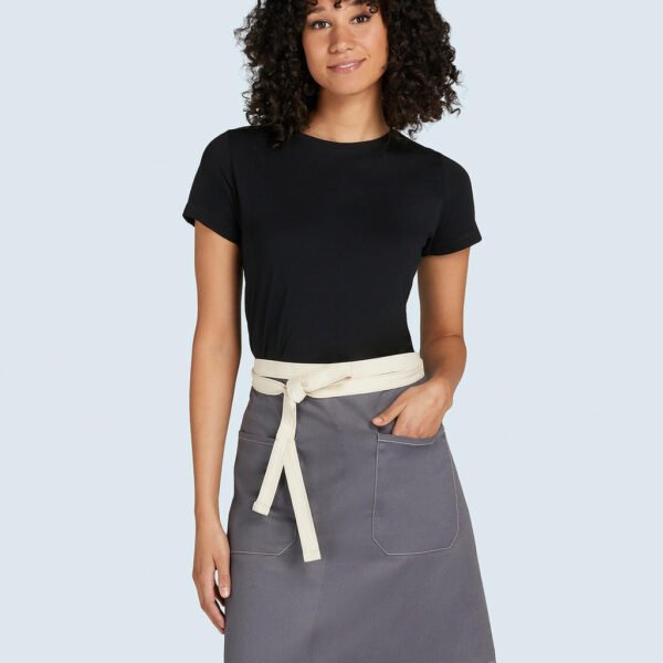 SANTORINI - Contrasted Bistro Apron with Pocket