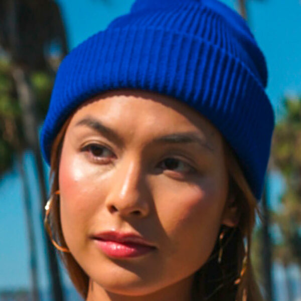 Recycled Yarn Ribbed Knit Beanie