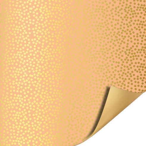 Cadeaupapier Minidots Peach / Goud