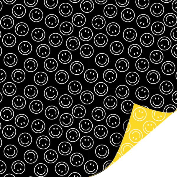 Cadeaupapier Smiley Geel / Zwart