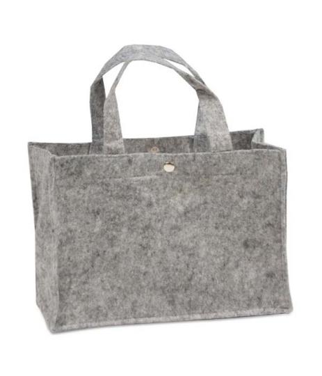 Tas vilt met drukknoop bag shopper Licht Grijs Klein