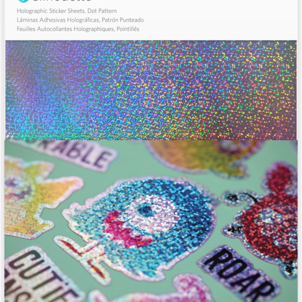 Silhouette Holographic Sticker Sheets Dot Pattern