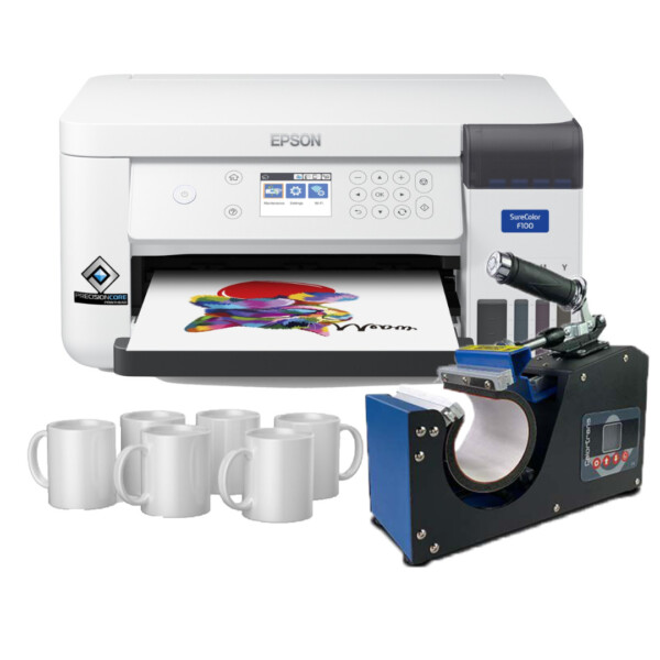 A4 Epson Sublimatie Printer + Calortrans Mokkenpers, 10 vel papier, 12 mokken