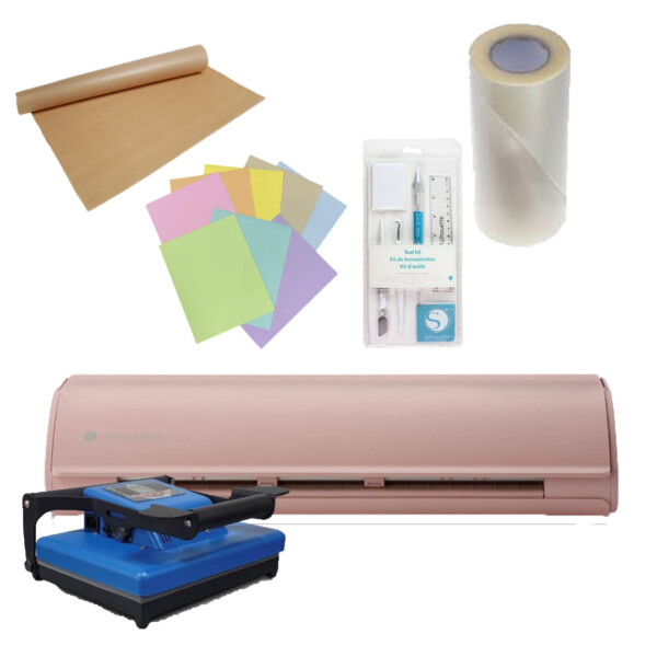 Silhouette Cameo 5 Roze, Calortrans Hittepers, Teflonsheet, Toolset, Transfertape, 2x een Foliepakket
