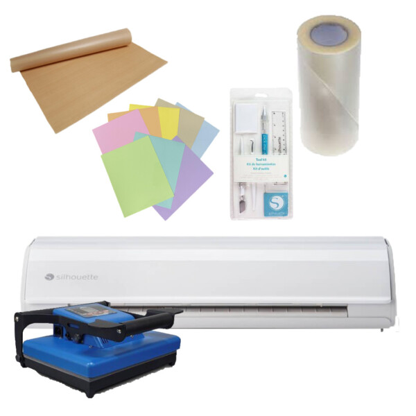 Silhouette Cameo 5 Wit, Calortrans Hittepers, Teflonsheet, Toolset, Transfertape, 2x een Foliepakket