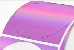 Thermische Sticker Rol Rond Holografisch Paars